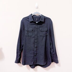Vans Men's Charcoal Gray Flannel Button-Up Shirt (M)